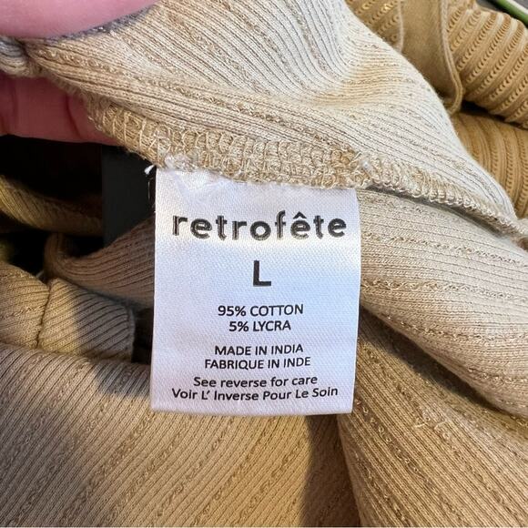 RETROFETE Audra Sequin Knit Tank Top Nude Tan Gold Crop Back Zip Size Large NEW - Picture 10 of 11